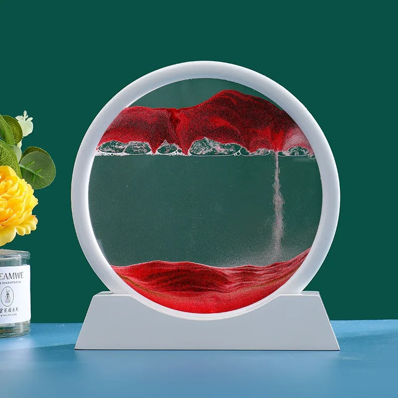 3D Moving Sand Art Picture Round Glass